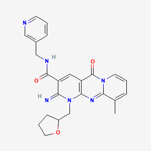 molecular formula C24H24N6O3 B10801524 2-Imino-8-methyl-10-oxo-1-(tetrahydro-furan-2-ylmethyl)-1,10-dihydro-2H-1,9,10a-triaza-anthracene-3-carboxylic acid (pyridin-3-ylmethyl)-amide 