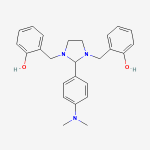 2-({2-[4-(Dimethylamino)phenyl]-3-[(2-hydroxyphenyl)methyl]imidazolidin-1-YL}methyl)phenol