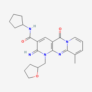 2-Imino-8-methyl-10-oxo-1-(tetrahydro-furan-2-ylmethyl)-1,10-dihydro-2H-1,9,10a-triaza-anthracene-3-carboxylic acid cyclopentylamide