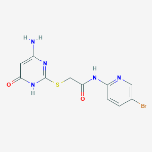 molecular formula C11H10BrN5O2S B10801561 2-[(4-amino-6-oxo-1,6-dihydropyrimidin-2-yl)sulfanyl]-N-(5-bromopyridin-2-yl)acetamide 