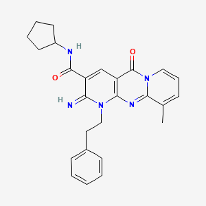 2-Imino-8-methyl-10-oxo-1-phenethyl-1,10-dihydro-2H-1,9,10a-triaza-anthracene-3-carboxylic acid cyclopentylamide