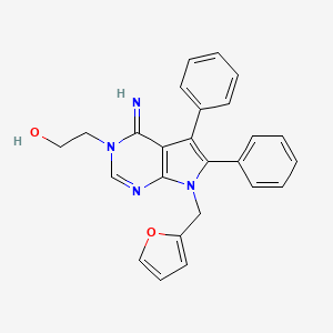 molecular formula C25H22N4O2 B10801584 2-(7-Furan-2-ylmethyl-4-imino-5,6-diphenyl-4,7-dihydro-pyrrolo[2,3-d]pyrimidin-3-yl)-ethanol 