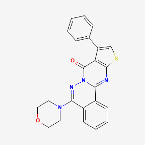 8-morpholin-4-yl-13-phenyl-15-thia-9,10,17-triazatetracyclo[8.7.0.02,7.012,16]heptadeca-1(17),2,4,6,8,12(16),13-heptaen-11-one