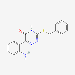 molecular formula C16H14N4OS B10801608 6-(2-Aminophenyl)-3-(benzylsulfanyl)-1,2,4-triazin-5-ol 