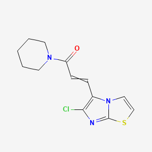 molecular formula C13H14ClN3OS B10801619 3-(6-Chloroimidazo[2,1-b][1,3]thiazol-5-yl)-1-piperidin-1-ylprop-2-en-1-one 