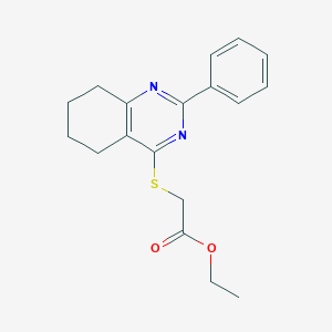 molecular formula C18H20N2O2S B10801728 Ethyl 2-[(2-phenyl-5,6,7,8-tetrahydroquinazolin-4-yl)sulfanyl]acetate 