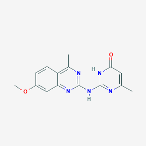 molecular formula C15H15N5O2 B10801775 2-[(7-Methoxy-4-methylquinazolin-2-yl)amino]-6-methylpyrimidin-4-ol 