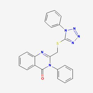 molecular formula C22H16N6OS B10801791 3-Phenyl-2-[(1-phenyltetrazol-5-yl)sulfanylmethyl]quinazolin-4-one 