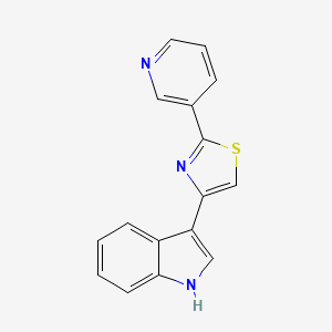 1H-Indole, 3-(2-pyridin-3-yl-thiazol-4-yl)-