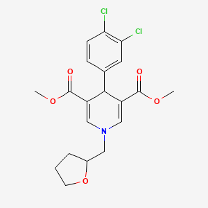 molecular formula C20H21Cl2NO5 B10801800 Dimethyl 4-(3,4-dichlorophenyl)-1-(tetrahydrofuran-2-ylmethyl)-1,4-dihydropyridine-3,5-dicarboxylate 