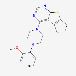 molecular formula C20H22N4OS B10801803 2-[4-(6,7-Dihydro-5H-cyclopenta[4,5]thieno[2,3-D]pyrimidin-4-YL)tetrahydro-1-pyrazinyl]phenyl methyl ether 