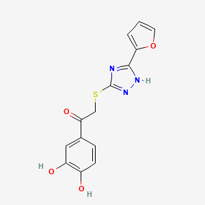 1-(3,4-dihydroxyphenyl)-2-[[5-(furan-2-yl)-1H-1,2,4-triazol-3-yl]sulfanyl]ethanone