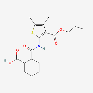 2-{[4,5-Dimethyl-3-(propoxycarbonyl)thiophen-2-yl]carbamoyl}cyclohexanecarboxylic acid