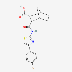 3-((4-(4-Bromophenyl)thiazol-2-yl)carbamoyl)bicyclo[2.2.1]heptane-2-carboxylic acid