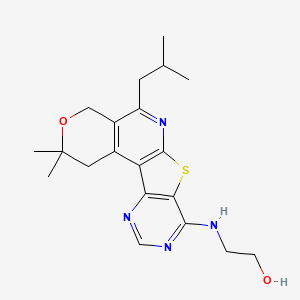 2-[[4,4-dimethyl-8-(2-methylpropyl)-5-oxa-11-thia-9,14,16-triazatetracyclo[8.7.0.02,7.012,17]heptadeca-1(10),2(7),8,12(17),13,15-hexaen-13-yl]amino]ethanol