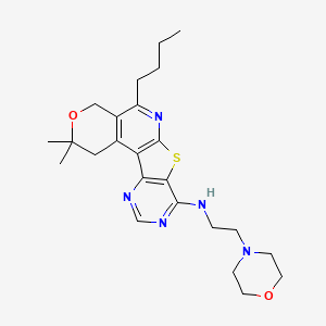 8-butyl-4,4-dimethyl-N-(2-morpholin-4-ylethyl)-5-oxa-11-thia-9,14,16-triazatetracyclo[8.7.0.02,7.012,17]heptadeca-1(10),2(7),8,12(17),13,15-hexaen-13-amine