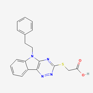 molecular formula C19H16N4O2S B10801969 {[5-(2-phenylethyl)-5H-[1,2,4]triazino[5,6-b]indol-3-yl]sulfanyl}acetic acid 