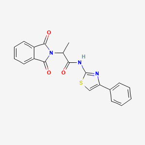 molecular formula C20H15N3O3S B10801970 2-(1,3-dioxo-1,3-dihydro-2H-isoindol-2-yl)-N-[(2Z)-4-phenyl-1,3-thiazol-2(3H)-ylidene]propanamide 