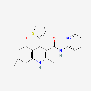 2,7,7-Trimethyl-N-(6-methylpyridin-2-yl)-5-oxo-4-(thiophen-2-yl)-1,4,5,6,7,8-hexahydroquinoline-3-carboxamide