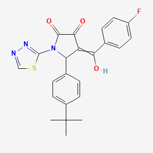 molecular formula C23H20FN3O3S B10801990 5-(4-Tert-butylphenyl)-4-[(4-fluorophenyl)-hydroxymethylidene]-1-(1,3,4-thiadiazol-2-yl)pyrrolidine-2,3-dione 