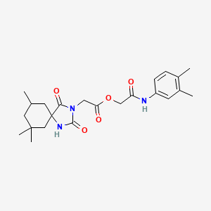 2-((3,4-Dimethylphenyl)amino)-2-oxoethyl 2-(7,7,9-trimethyl-2,4-dioxo-1,3-diazaspiro[4.5]decan-3-yl)acetate