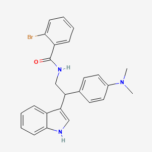 2-bromanyl-N-[2-[4-(dimethylamino)phenyl]-2-(1H-indol-3-yl)ethyl]benzamide