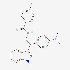 N-[2-[4-(dimethylamino)phenyl]-2-(1H-indol-3-yl)ethyl]-4-fluorobenzamide