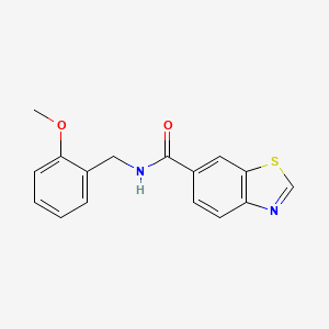 molecular formula C16H14N2O2S B10802060 N-[(2-methoxyphenyl)methyl]-1,3-benzothiazole-6-carboxamide 