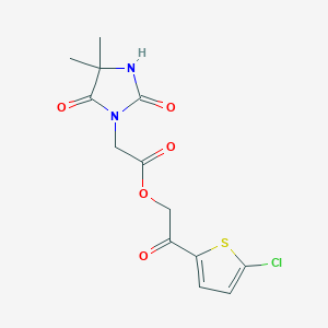 2-(5-Chlorothiophen-2-yl)-2-oxoethyl 2-(4,4-dimethyl-2,5-dioxoimidazolidin-1-yl)acetate