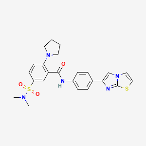 5-(dimethylsulfamoyl)-N-(4-imidazo[2,1-b][1,3]thiazol-6-ylphenyl)-2-pyrrolidin-1-ylbenzamide