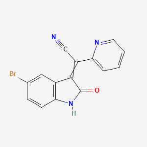 2-(5-bromo-2-oxo-1H-indol-3-ylidene)-2-pyridin-2-ylacetonitrile