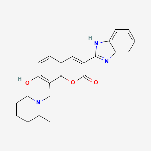 3-(1H-benzimidazol-2-yl)-7-hydroxy-8-[(2-methylpiperidin-1-yl)methyl]-2H-chromen-2-one