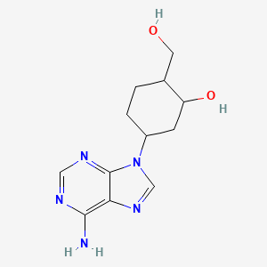 5-(6-Aminopurin-9-yl)-2-(hydroxymethyl)cyclohexan-1-ol