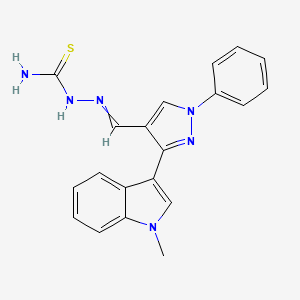 molecular formula C20H18N6S B10802275 [[3-(1-Methylindol-3-yl)-1-phenylpyrazol-4-yl]methylideneamino]thiourea 