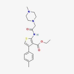 molecular formula C21H27N3O3S B10802281 Ethyl 4-(4-methylphenyl)-2-[[2-(4-methylpiperazin-1-yl)acetyl]amino]thiophene-3-carboxylate 