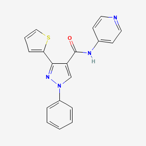 molecular formula C19H14N4OS B10802284 1-phenyl-N-(pyridin-4-yl)-3-(thiophen-2-yl)-1H-pyrazole-4-carboxamide 