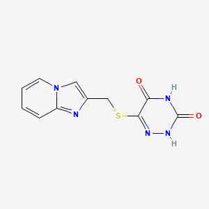 molecular formula C11H9N5O2S B10802285 6-(imidazo[1,2-a]pyridin-2-ylmethylsulfanyl)-2H-1,2,4-triazine-3,5-dione 