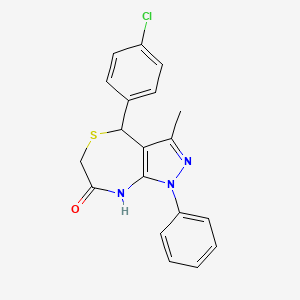 molecular formula C19H16ClN3OS B10802357 4-(4-chlorophenyl)-3-methyl-1-phenyl-4,6-dihydro-1H-pyrazolo[3,4-e][1,4]thiazepin-7-ol 