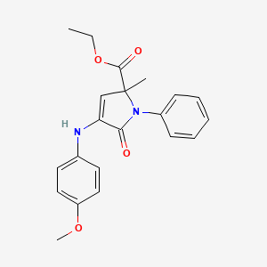 molecular formula C21H22N2O4 B10802376 Ethyl 4-(4-methoxyanilino)-2-methyl-5-oxo-1-phenylpyrrole-2-carboxylate 