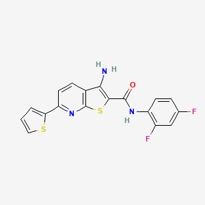 molecular formula C18H11F2N3OS2 B10802385 3-amino-N-(2,4-difluorophenyl)-6-thien-2-ylthieno[2,3-b]pyridine-2-carboxamide 