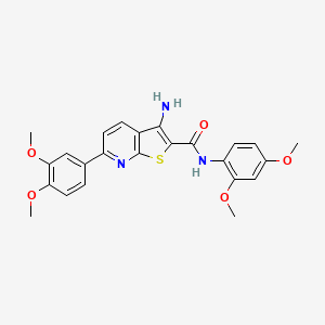 molecular formula C24H23N3O5S B10802388 3-amino-N-(2,4-dimethoxyphenyl)-6-(3,4-dimethoxyphenyl)thieno[2,3-b]pyridine-2-carboxamide 