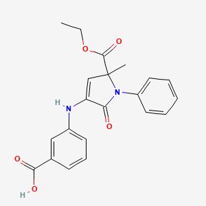 molecular formula C21H20N2O5 B10802408 3-{[5-(ethoxycarbonyl)-5-methyl-2-oxo-1-phenyl-2,5-dihydro-1H-pyrrol-3-yl]amino}benzoic acid 