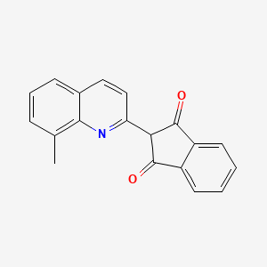 molecular formula C19H13NO2 B10802424 2-(8-Methylquinolin-2-yl)indene-1,3-dione 