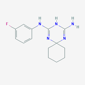 4-N-(3-fluorophenyl)-1,3,5-triazaspiro[5.5]undeca-1,4-diene-2,4-diamine