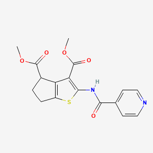 molecular formula C17H16N2O5S B10802431 dimethyl 2-(isonicotinamido)-5,6-dihydro-4H-cyclopenta[b]thiophene-3,4-dicarboxylate 