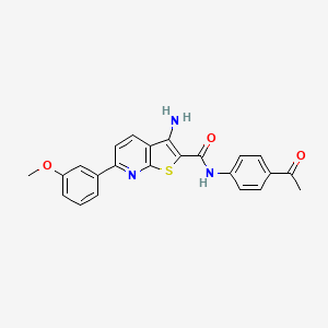 molecular formula C23H19N3O3S B10802434 N-(4-acetylphenyl)-3-amino-6-(3-methoxyphenyl)thieno[2,3-b]pyridine-2-carboxamide 