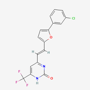 molecular formula C17H10ClF3N2O2 B10802448 6-{(E)-2-[5-(3-chlorophenyl)furan-2-yl]ethenyl}-4-(trifluoromethyl)pyrimidin-2(1H)-one 