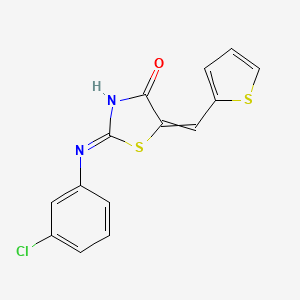 2-(3-Chlorophenyl)imino-5-(thiophen-2-ylmethylidene)-1,3-thiazolidin-4-one