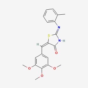 (5E)-2-(2-methylphenyl)imino-5-[(3,4,5-trimethoxyphenyl)methylidene]-1,3-thiazolidin-4-one