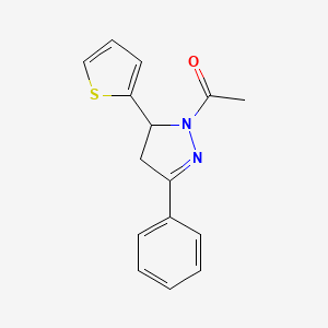 1-(5-Phenyl-3-thiophen-2-yl-3,4-dihydropyrazol-2-yl)ethanone